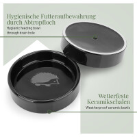 Igel Futterschale + Trinkschale Set aus frostbeständiger Keramik 4