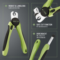 REAVET Krallenschere S-XL mit Safe Cut & Krallenfeile - Für Hunde & Katzen