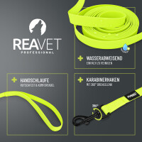 REAVET Schleppleine 5m Neon Gelb - Kontrollierter Freilauf für Hunde