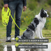 REAVET Schleppleine 5m Neon Gelb - Kontrollierter Freilauf für Hunde