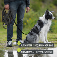 REAVET Schleppleine 5m Schwarz - Kontrollierter Freilauf & Hohe Zugkraft