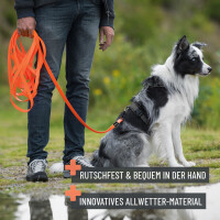 Schleppleine 10 Meter Neon-Orange – Leuchtende Hundeleine für Training 3