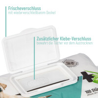 REAVET Premium Pflegetücher 400Stk - Aloe Vera für Hunde & Katzen
