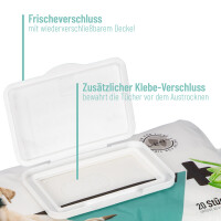 REAVET Premium Pflegetücher mit Aloe Vera | 12x20 Stück für Hunde & Katzen