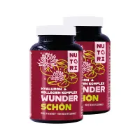WUNDER SCHÖN Hyaluron-Kollagen-Komplex – Nahrungsergänzung mit Hyaluronsäure & Kollagenpeptiden 180 Kapseln