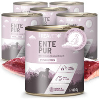 ReaVET Hundenassfutter Ente Pur 6 x 800g - Getreidefrei & Hypoallergen