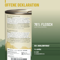 Hundenassfutter - Huhn mit Kartoffeln an Möhren & r