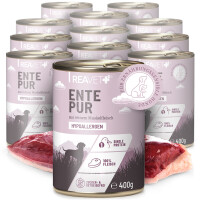 ReaVET Hundenassfutter Ente Pur 12 x 400g - Getreidefrei & Hypoallergen