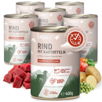 Hundenassfutter - Rind mit Kartoffeln an