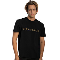 Herren T-Shirt mit MENTIAGO Logo gummiert Schwarz 5