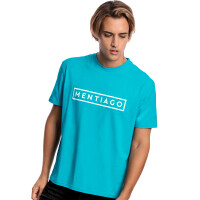 Herren T-Shirt mit beflocktem Print Türkis 4