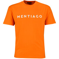 Herren T-Shirt mit MENTIAGO Print beflockt Orange 3